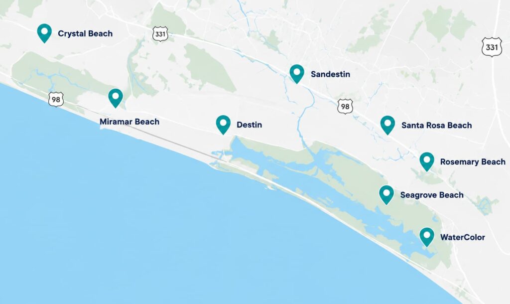 DestinGolfCartRentals-service area map